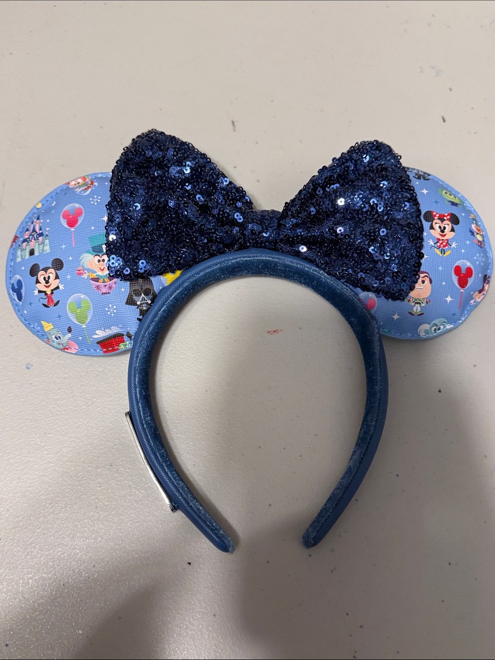 Loungefly Navy Sequin Bow Minnie Ear Headband